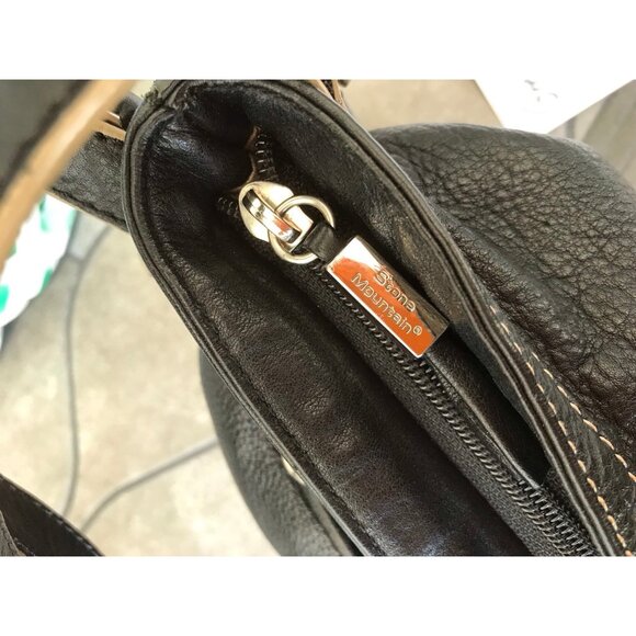 Vintage Stone Mountain Black Leather Shoulder Bag - Picture 8 of 12